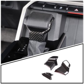 Gear Shifter Head Cover Compatible with Toyota Tacoma 2024+ Tundra Sequoia 2022-2025, Console Gear Shift Knob Head Protection Trim Automatic Gear Shift Knob Cover Accessories (Carbon Fiber Pattern)