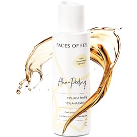 15% AHA Peeling FACES OF FEY - Chemical Fruit Acid Scrub with Lactic Acid & Glycolic Acid Against Pigment Spots and Wrinkles - 100 ml Liquid Exfoliator
