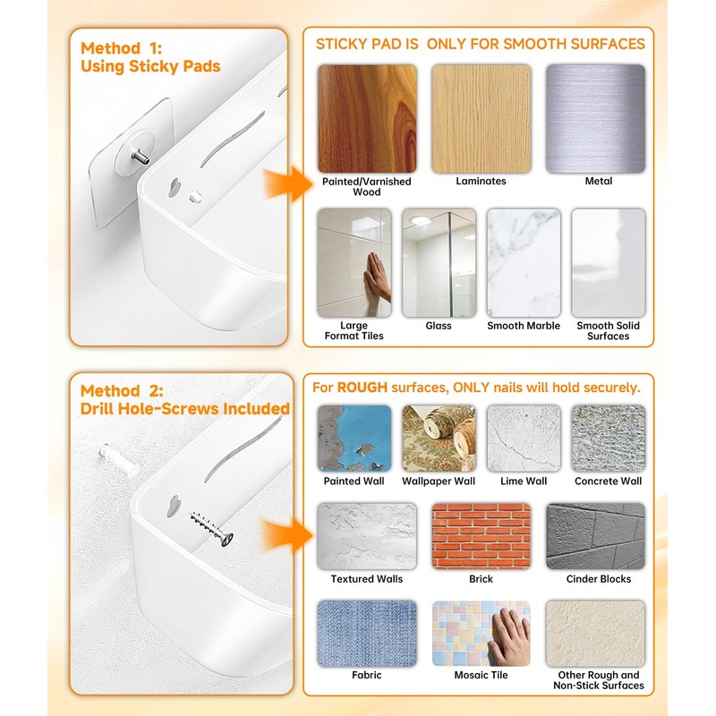 DegMongee Wall Mounted Shoe Rack, Adhesive & Drill Mount Hanging