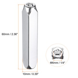 sourcing map 1/4" (6mm) Punch Stamp 40Cr Alloy Steel, Cute Crown Pattern Punch Tool Punch Press Tool for Metal Plastic Wood Leather