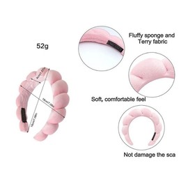 FveBzem Spa Headbands for Women Sponge Headband for Washing Face Puffy Makeup Headband Skincare Headbands for Makeup Removal, Shower, Non-slip Hair Bands Terry Cloth Headbands Hair Hoops