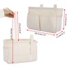IGNPION Canvas Bedside Hanging Storage Bed Pockets Baskets-Adjustable Hanging Tape