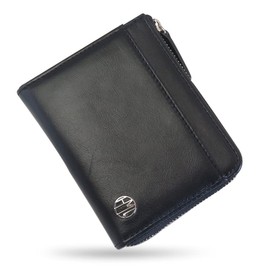 HAKATA NO MORI LEATHER Genuine Leather Mini Wallet, L-Shaped Zipper, Compact, Bifold Wallet, Box-Type, Coin Purse, Skimming, Magnetic, Prevention, Chabara, Multi-functional, Business, Leather, Cow