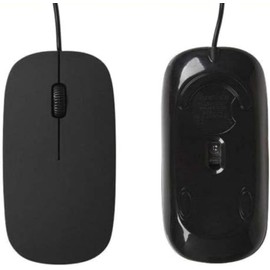 Super Slim Wired USB Optical Mouse - 1600 DPI High-Precision Black USB Mouse with Scroll Wheel for Desktop & Laptop - Ideal for Gaming, Office Work & Business (1 Pcs)