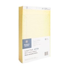 Micro-Perforated Pad, Legal Ruled, 50 Sheets, Legal, Canary, 12-Pack