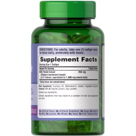 Puritan's Pride Milk Thistle 4:1 Extract 1000 mg (Silymarin) 180 Softgels Concentrated Extract