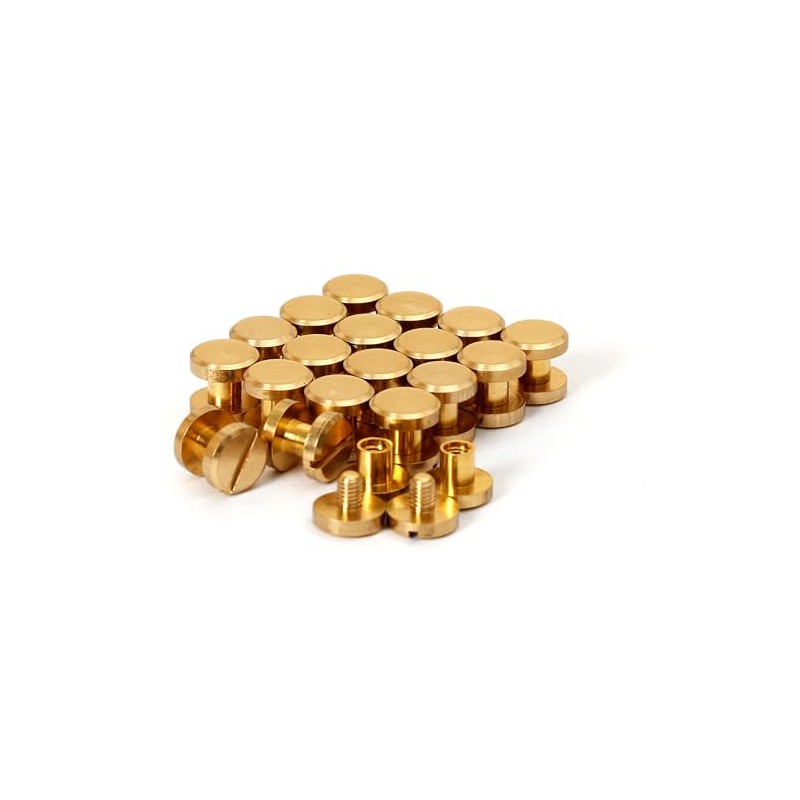 Zhooooonglf Brass Chicago Screws 8×4×4mm 20Pack Rivets Bookbinding Stud Screws