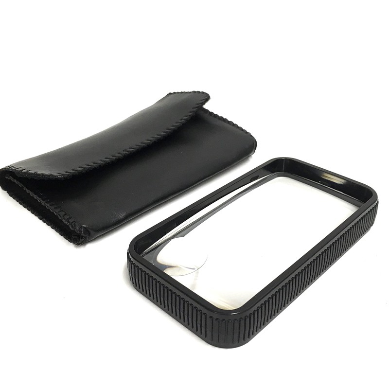 3X Large Rectangular Handheld Pocket Magnifier with 2"x4" Lens and