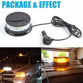 XUKEY Roof Recovery Lights Bar Amber White Warning Flashing Magnetic Beacon NEU 12-24V