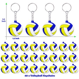 CiciBear 40 Pack Volleyball Keychains Party Decoration for Volleyball Sports Game Prize, Sports Baby Shower, Kids Birthday, School Rewards