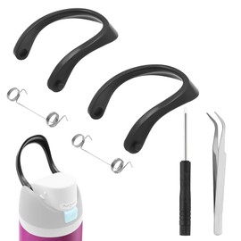 2pcs Handles for Owala FreeSip 24oz 32oz, Water Bottle Cap Carry Loop Handle, Replacement Parts for Owala Cup 16/25/40oz Easy Bottle Top Lid Cap Replacement Accessories, BPA-Free (Black)