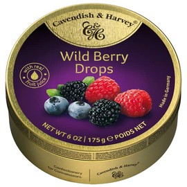Cavendish & Harvey | Wild Berry Hard Candy Drops | 6 Ounce Tin - Pack of 9