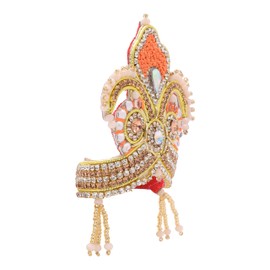 Designer Ladoo Gopal Mukut for Laddu Gopal Devi Maa Radha Krishna Ganesha Indian Traditional God Goddess Sringar Set Deities Jewelry for God Idol Statue Janmashtami (Idol Size:-4)(Orange,Yellow)