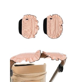 Pet Stroller Grip Covers, Margaret The Lace Edition, Handle Covers, pet Stroller Handle Cover, Harryspet, Dog Stroller Handle Cover, 2 in 1 (Coral Pink)