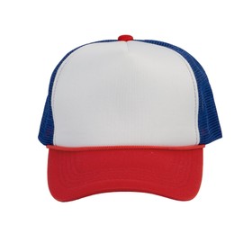 TOP HEADWEAR Blank Trucker Hat - Mens Trucker Hats Foam Mesh Snapback White/Royal/Red