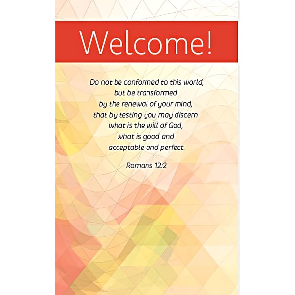 Welcome Cards For Church - Visitor Connect Cards with Bible Scriptures - Welcome Card Romans 12:2 - Package of 50