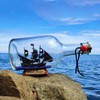 NAUTIMALL Black Pearl Caribbean Pirate Model Ship in a Bottle