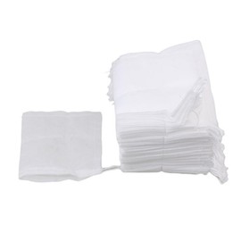 SHOWERORO 100 Pack Non-Woven Tea Bags Drawstring Filter Bags for Loose Tea Washable and Reusable for Potpourri Herbs