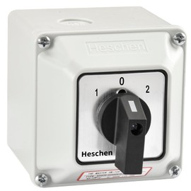Heschen Universal Locking Cam Selector Switch, SZW26-20/D505.5D-BX, 660V 20A, ON-OFF-ON 3 Positions, 20 Terminals, with Main Switch Outer Box, CE