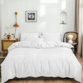 Waterproof Duvet Cover Protector King- White Duvet Protector Cover with Zipper Closure for Kids, Elder, Pets - Ideal for Incontinence Due to Cats or Dogs(King)