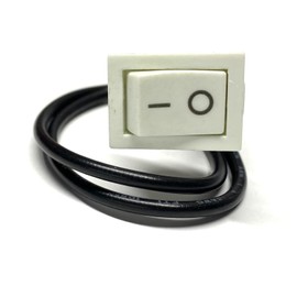 Zing Ear ZE-200 Mini Rocker Switch On-Off White 10A 125VAC with 6" Lead