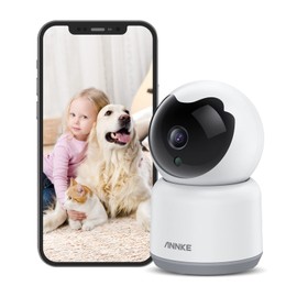 ANNKE Crater 2-2K WiFi Pan Tilt Smart Security Camera, Upgraded 3MP Baby/Pet Monitor, Indoor IP Camera 360-degree with Two-Way Audio, Human Motion Detection, SD Card Storage, Works with Alexa