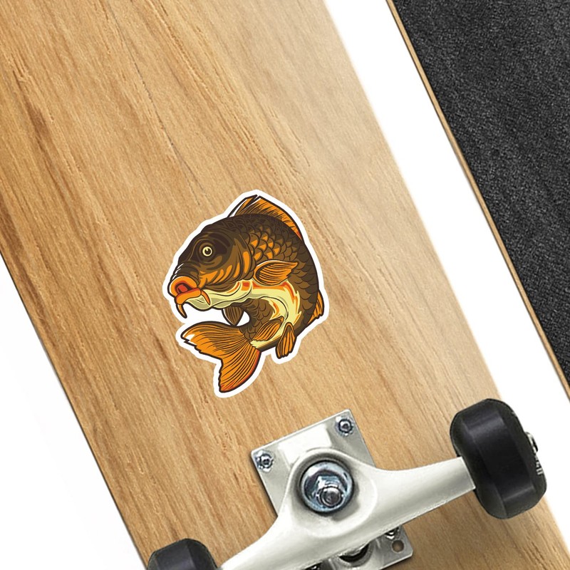 2 x 10cm Carp Fish Vinyl Stickers - Freshwater Fishing