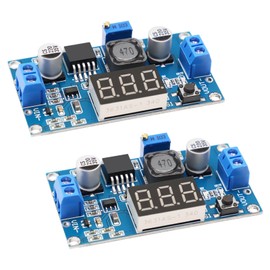 APKLVSR Step Down Converter Module, DC-DC Buck Converter for 4-40 V to 3.3-24 V with 3-Digit Digital Display, Power Supply Down Module, Pack of 2