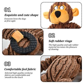 Eclove Interactive dog toys, Squeaky Plush Toy for Puppy, Durable Rubber Ring Dog Toy,Monkey Plush Chew toys for washable, small, medium dog, Making Fun and Avoiding Boredom (monkey)