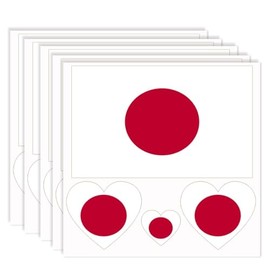 20 PCS Japan Flag Tattoo,Japanese Banner Tattoos Decoration Decal, Rectangle Heart Waterproof Sticker for Party Parade