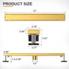 EBYTE Linear Shower Drain, 12 Inch Brushed Gold 304 Stainless