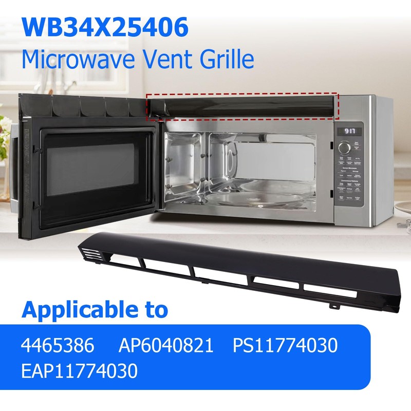 2PC WB34X25406 Replacement Microwave Vent Grille for GE 4465386, AP6040821,