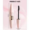 Burgundy Waterproof Mascara, Liquid Lash Extensions Mascara with Dual-Sided Brush,