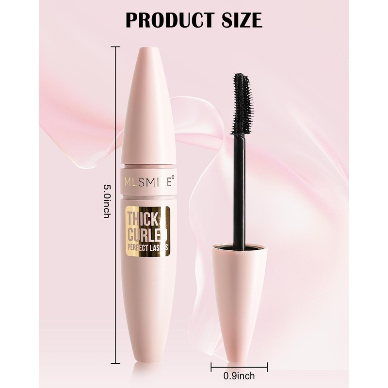 Burgundy Waterproof Mascara, Liquid Lash Extensions Mascara with Dual-Sided Brush,