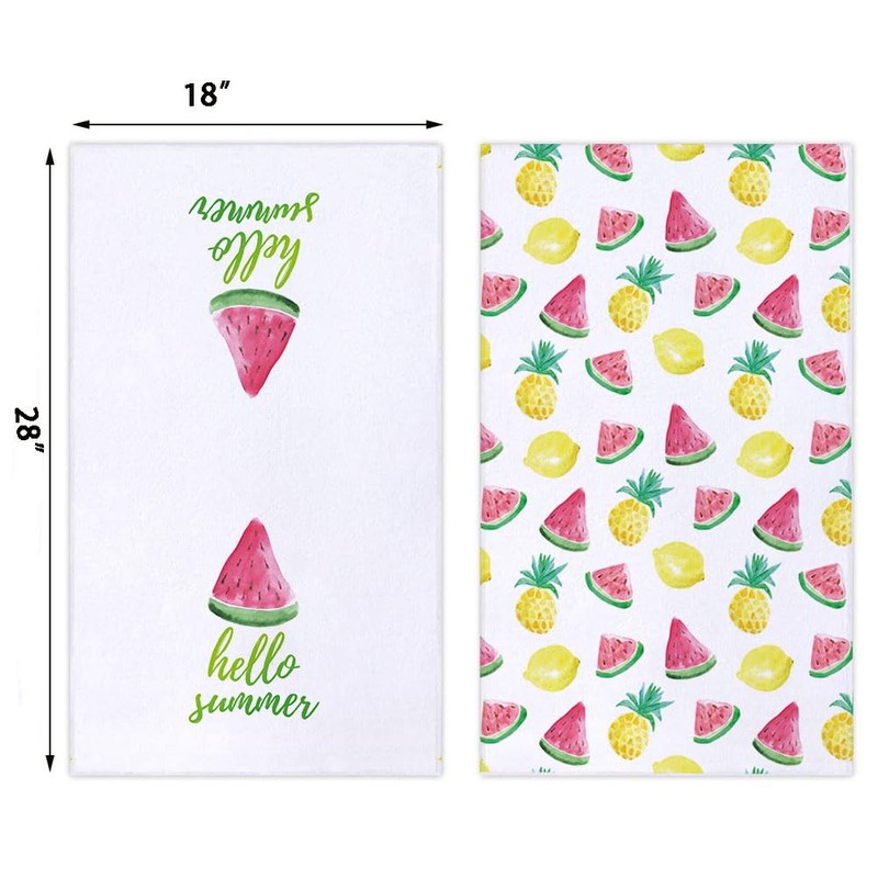 Secarond Hello Summer Watermelon Kitchen Towels Dish Towels, 18x28 Inch