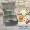 MediMuc Tea 4-Section Rectangular Tea Bag Tin, Tea Box with