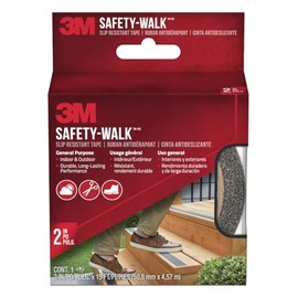 3M Safety-Walk Slip Resistant Tape, 2 in x 15 ft, Anti Slip Black Tape, Adhere Without Wrinkling, Curling, Tearing or Lifting, Self-Adhesive Backing For Quick & Easy Application, 1 Roll (610B-R2X180)