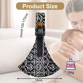 Tragetuch Baby, Hüfttrage Baby mit Verstellbare Schulter, Tragetuch Babys Neugeboren, Kindertrage Seitlich für Babys von 0 bis 36 Monaten (Schwarz)