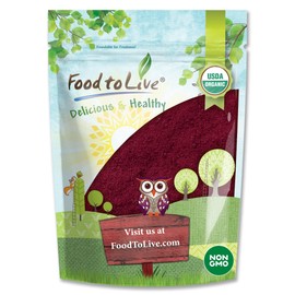 Food to Live Organic Beet Root Juice Powder, 8 Ounces - Non-GMO, Raw, Keto, Vegan, Bulk, Contains Maltodextrin. Nitric Oxide Booster. Perfect for Smoothies, Soup, Hummus
