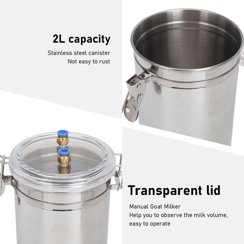 Manual Milking Machine 2L Capacity Convenient Control Portable Cow Hand