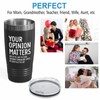 Sarcasm Black Tumbler 20oz - Your Opinion Mattcrs - Sarcastic
