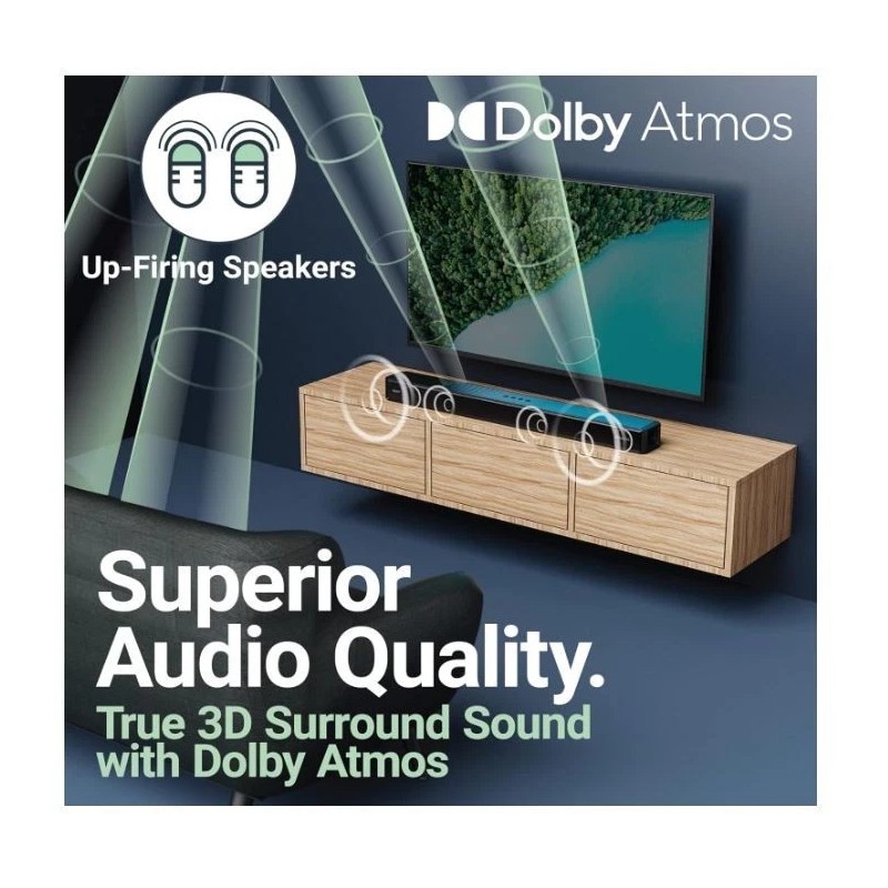 Majority Dolby Atmos Soundbar for TV, Bluetooth Wireless Sound Bar