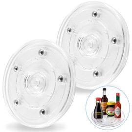 Bivethoi 2 Pack 4 Inch Turntable Mini Turntable Organizer, Clear Rotating Tray Small Revolving Base, Acrylic Ball Bearing Turntable Plate for Kitchen Table Spice Rack, TV Laptop Computer Monitor