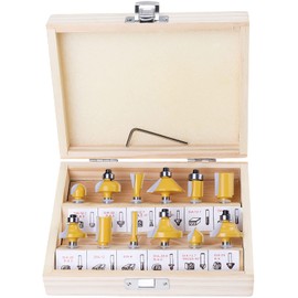 Faankiton 12 Pieces Milling Cutter Set, 6.35 mm Shank Woodworking Router Bit Wood Cutter for Router Tool Router Milling Cutter Accessories with Wrench