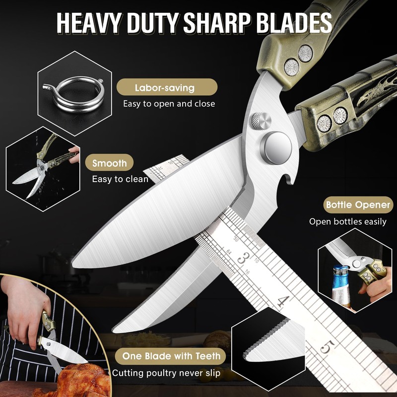 Dream Reach Kitchen Poultry Shears - Heavy Duty Detachable Cooking