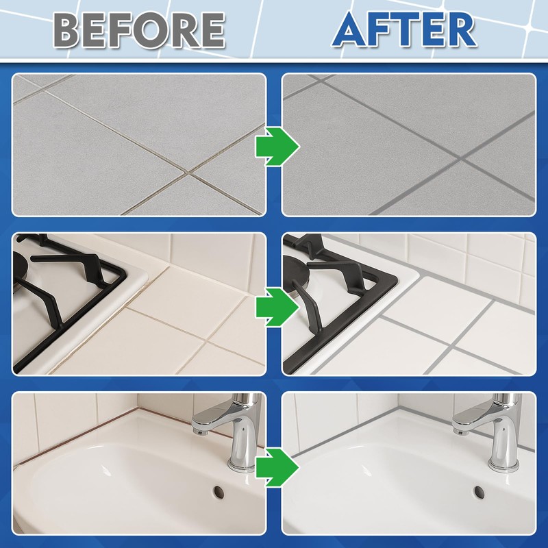 Tile Grout Repair Kit, 2 Pack Fast Drying Grout Filler