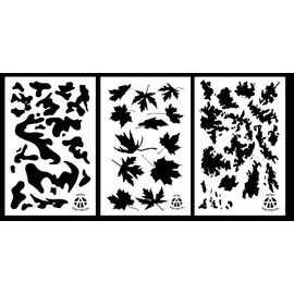 Acid Tactical® 3 Pack - 9x14" Maple Leaves, Army, TACS Camo, Vinyl Airbrush Spray Paint Stencils - Duracoat Cerakote Gun