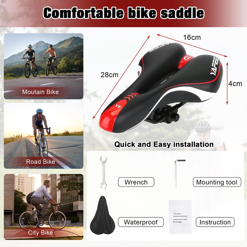 Babimax Bicycle Saddle Waterproof Polyurethane for Mountain Bike Trekking Touring