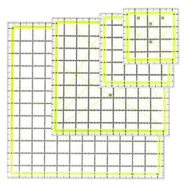 UOOU 4 Pack Quilting Ruler, Quilting Ruler Quilting Templates Fabric Cutting Ruler Acrylic Quilters Rulers Clear Mark for Quilting and Sewing(4.5"X4.5", 6"X6", 9.5"X9.5", 12.5"X12.5")