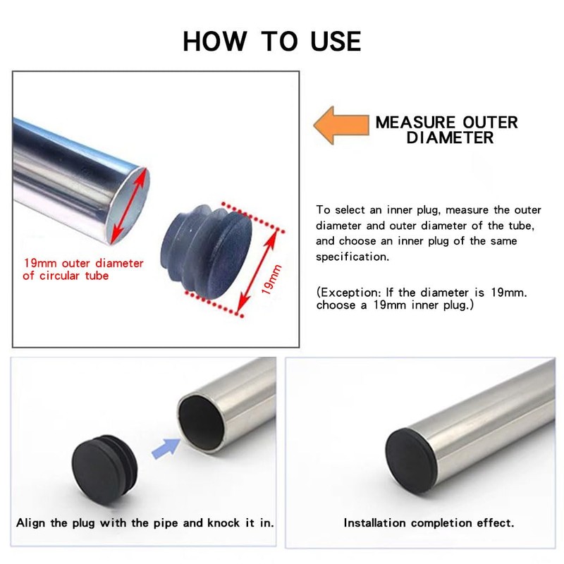 Leliafleury 20PCS Round Plastic End Caps 20mm White Inner Plugs